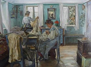 Costureras en la habitación de Hans Best